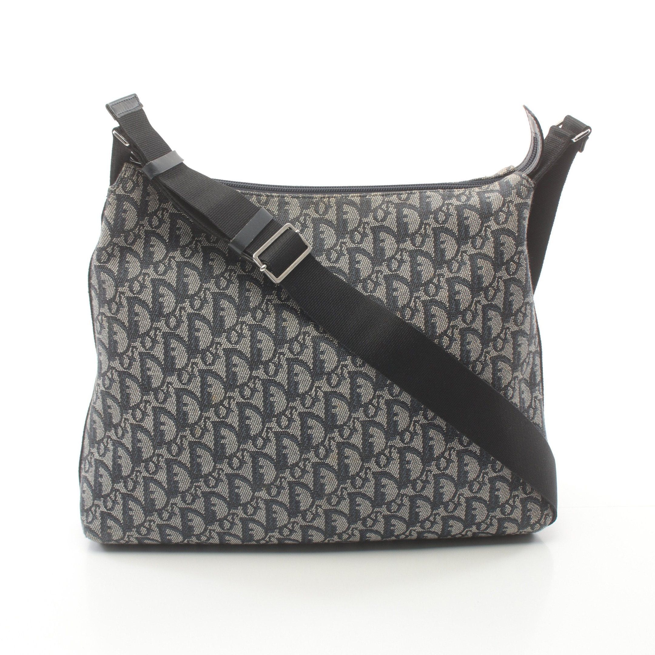 Dior Dior Trotter Shoulder Bag Canvas Light Gray Navy Size ONE SIZE - 1 Thumbnail