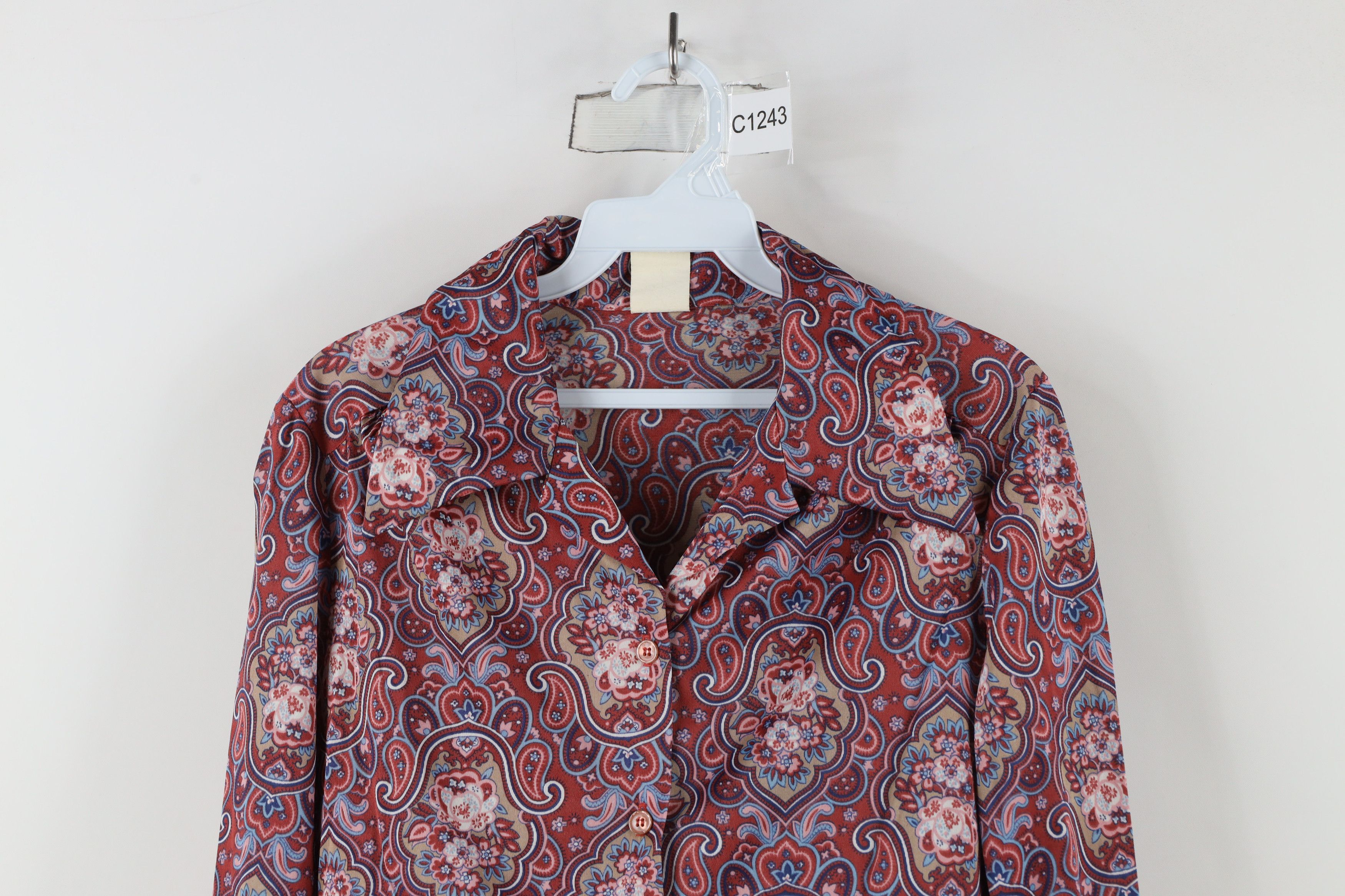 Vintage Vintage 70s Streetwear Knit Collared Button Shirt USA Size M / US 6-8 / IT 42-44 - 2 Thumbnail