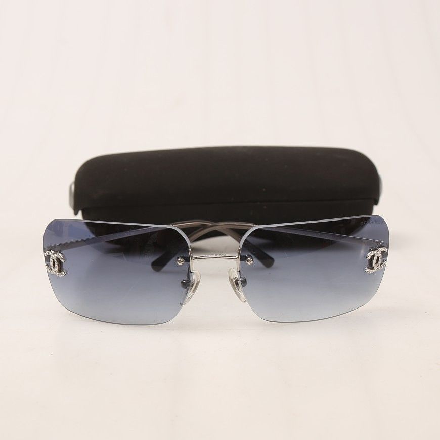 Chanel Sunglasses 4017-D Rhinestone Rimless