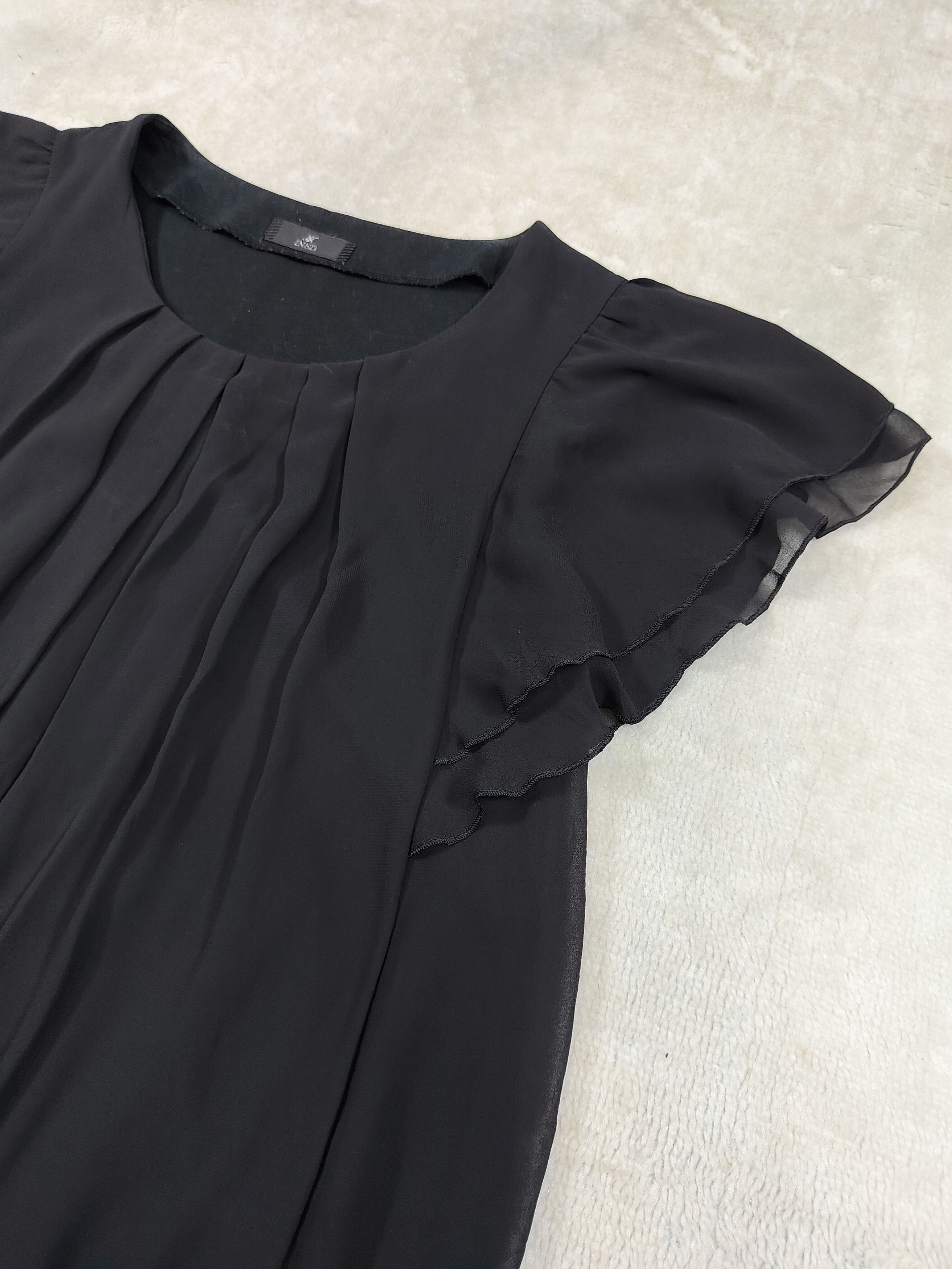 Yohji Yamamoto INED- Minimalist Layered Flutter Sleeve Chiffon Blouse Top Size M / US 6-8 / IT 42-44 - 6 Thumbnail