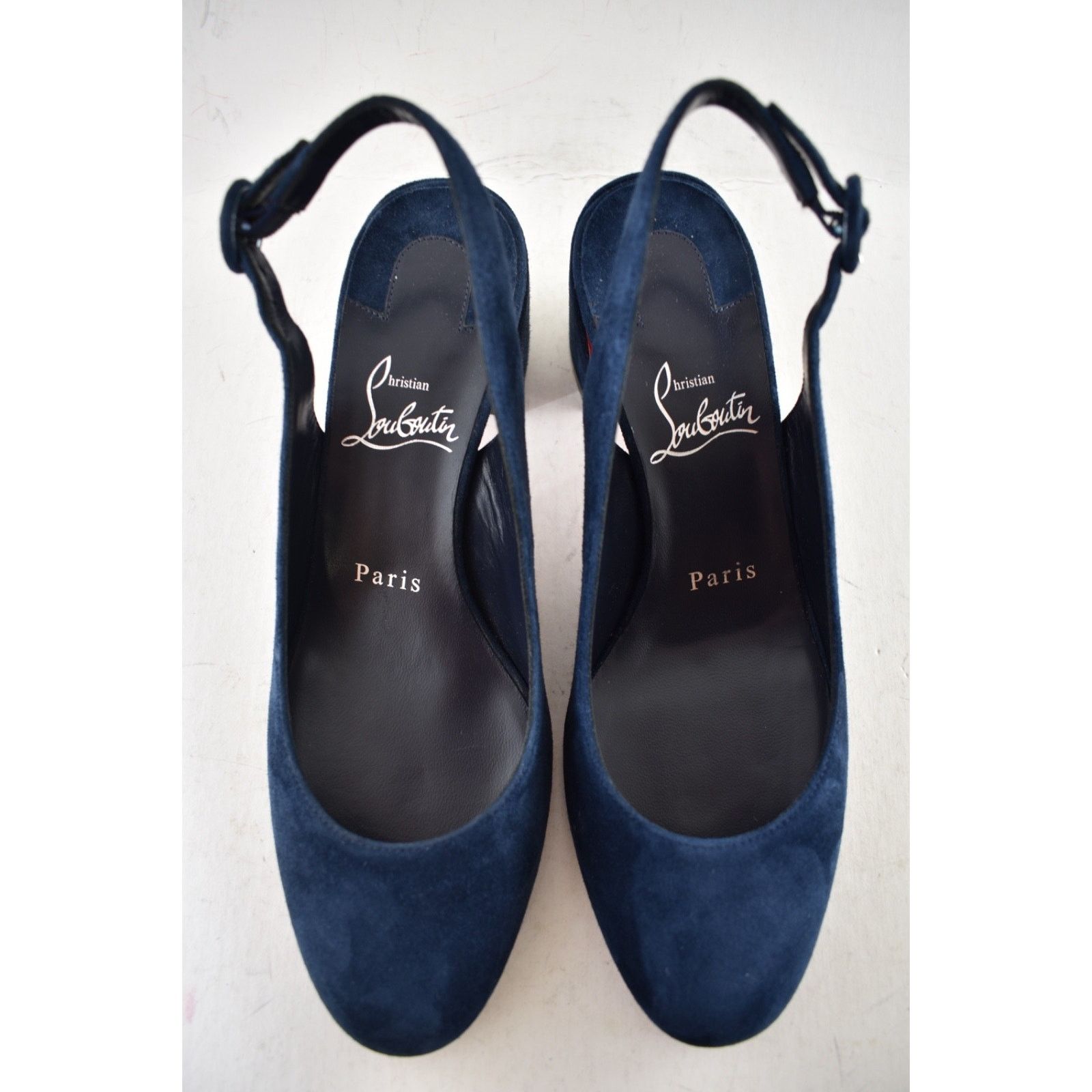 Christian Louboutin Christian Louboutin So Jane Sling 55 Marine Blue Heel 36 Size US 5 / IT 35 - 9 Thumbnail