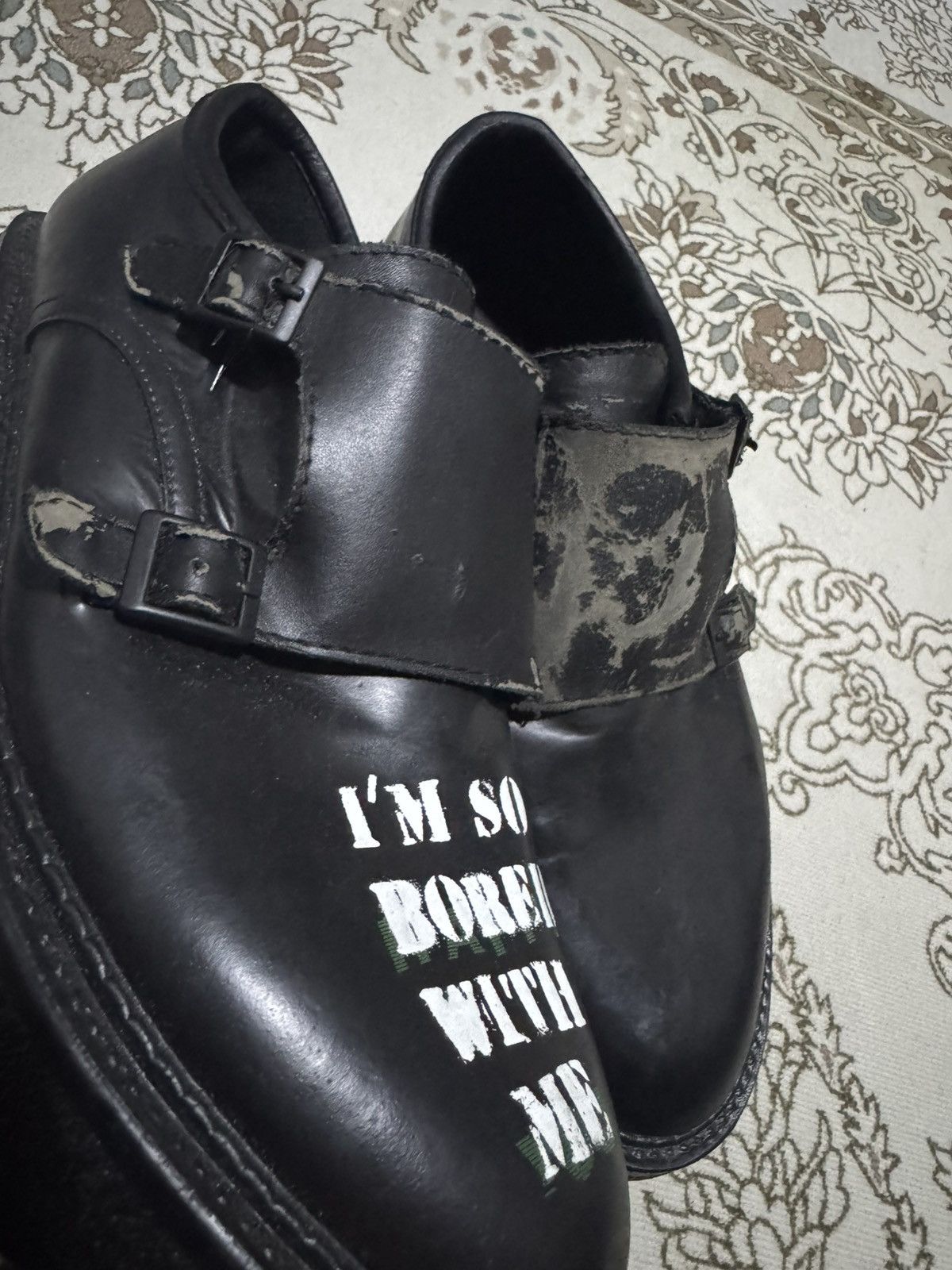 Japanese Brand Kids Love Gaite CDG Poem Rubber Wmonk Formal Shoes Size US 11 / EU 44 - 4 Thumbnail