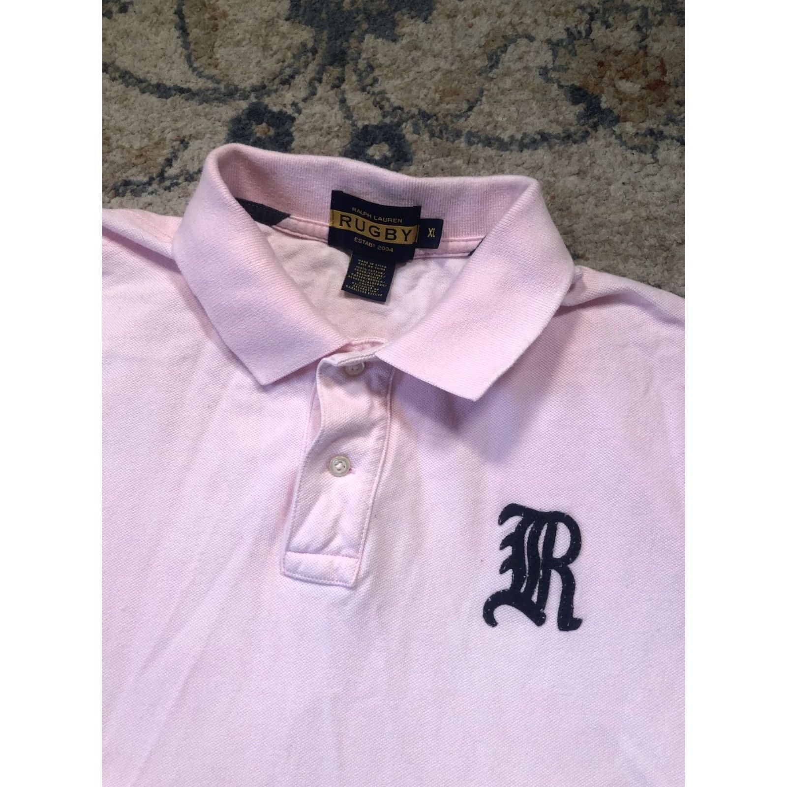 Ralph Lauren Ralph Lauren Rugby Polo Shirt Mens XL Pink Embroidered R Short Sleeve Classic Casual Size US XL / EU 56 / 4 - 7 Thumbnail