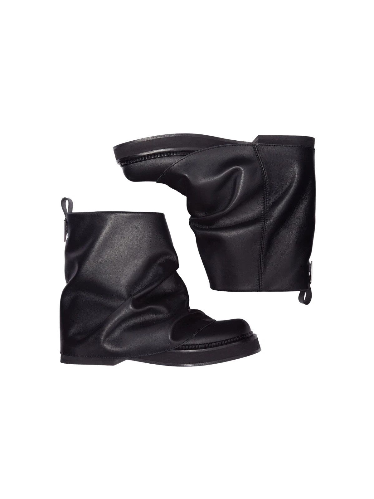 THE ATTICO Mini Robin Black Leather 30mm Combat Boots New