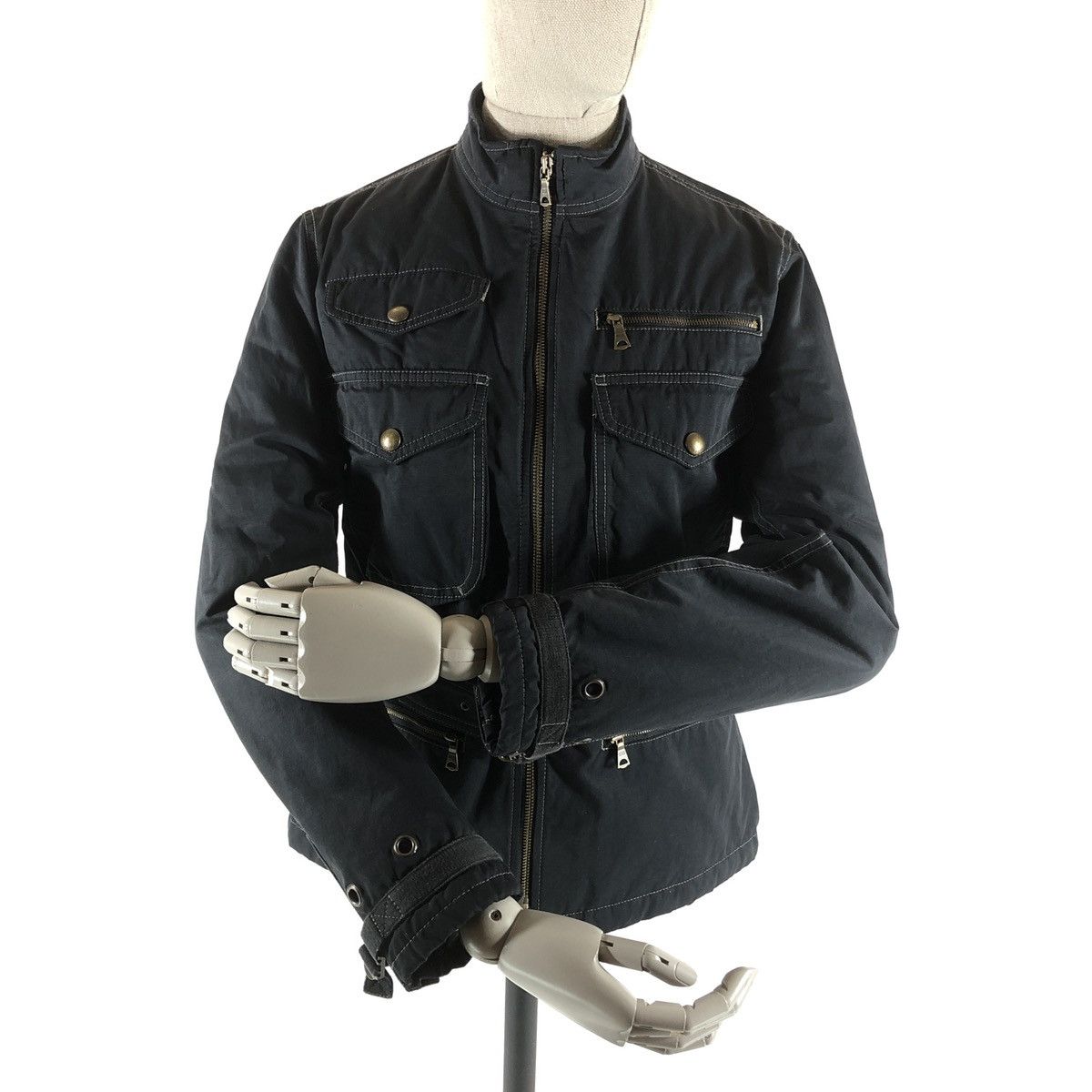RRL Ralph Lauren × Ralph Lauren × Ralph Lauren Purple Label Rare POLO Cargo Multi Pockets Utility Belted Coat Motorcycle Jacket Bomber Size M / US 6-8 / IT 42-44 - 5 Thumbnail