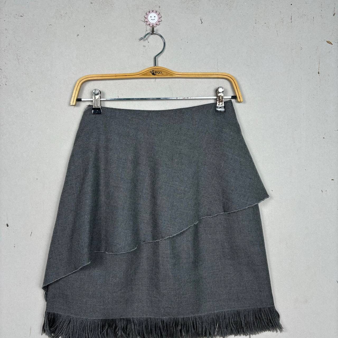 Valentino Vintage Valentino Garavani Fringe Asymmetric Wool Skirt Size 25" / US 0 / IT 36 - 5 Thumbnail