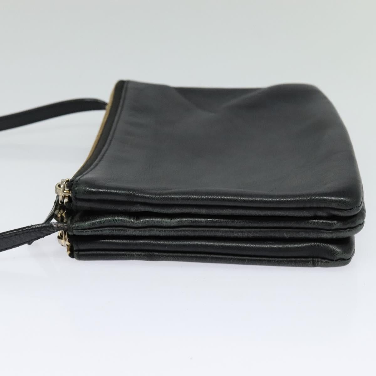 Celine CELINE Trio Shoulder Bag Leather Black Gold Size ONE SIZE - 4 Thumbnail