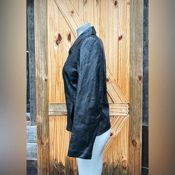 Other John Paul Richard Uniform Womens Short Black Leather Jacket Size L / US 10 / IT 46 - 3 Thumbnail