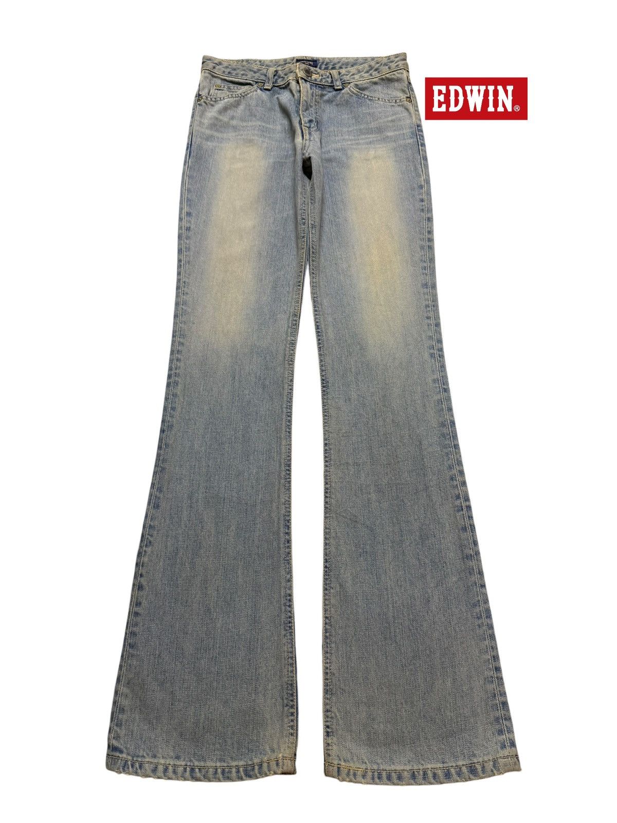 Edwin Vintage 90s Edwin Something Blue Mud Wash Wide Leg Flared Size 28" / US 6 / IT 42 - 1 Thumbnail