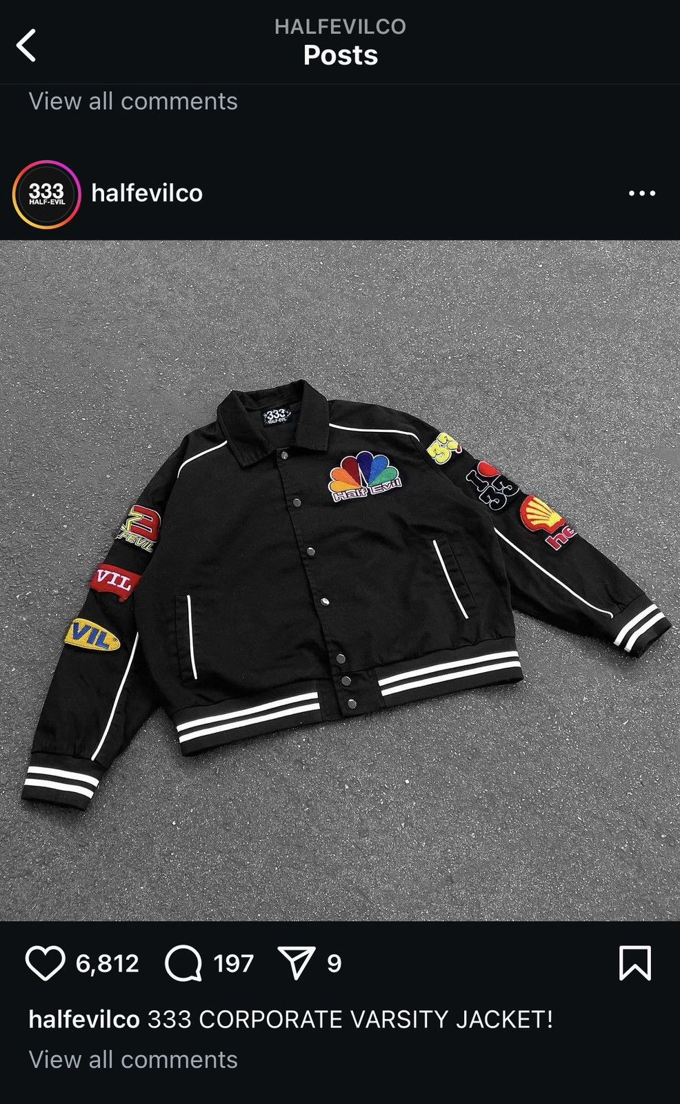 Half Evil Half Evil 333 Corporate Varsity Jacket Size US L / EU 52-54 / 3 - 5 Thumbnail