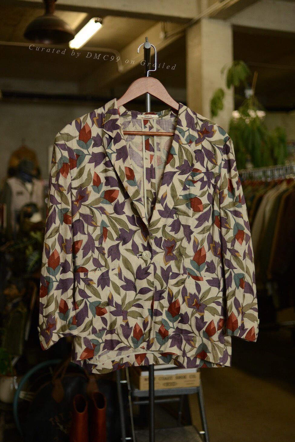 DAKS DAKS 80s British Floral Linen Blazer Size US M / EU 48-50 / 2 - 1 Thumbnail