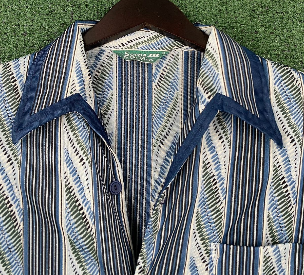 Vintage 70s Scene 3 Da Vinci Disco Geometric Patterned Shirt Small Size US S / EU 44-46 / 1 - 3 Thumbnail