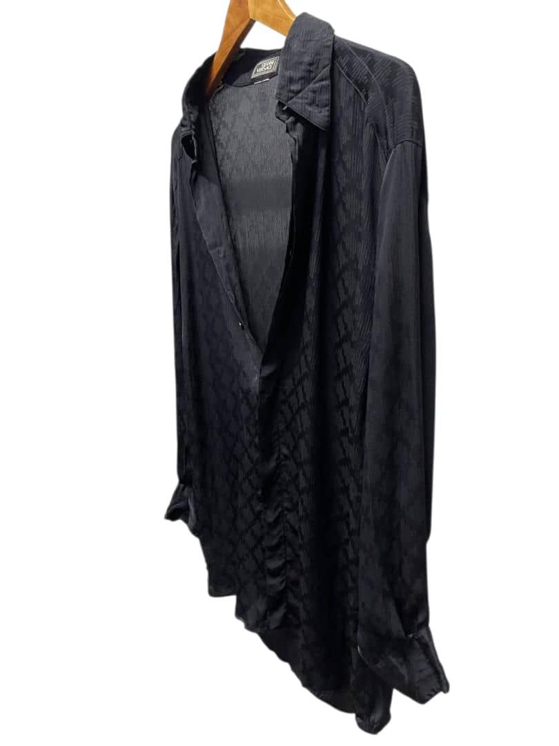 Versace GIANNI VERSACE Black Silk Hidden Long Sleeve Size US M / EU 48-50 / 2 - 10 Thumbnail