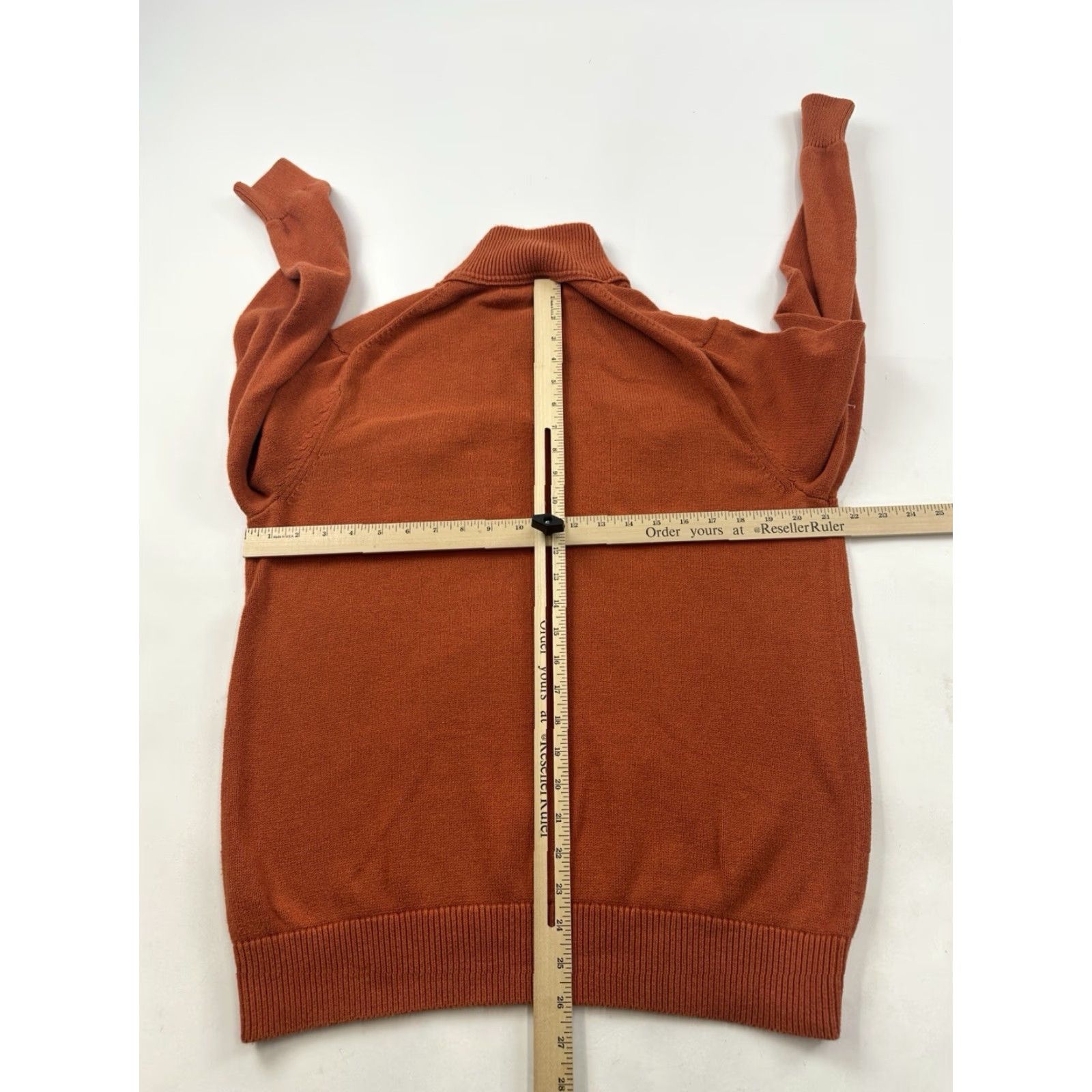 Banana Republic Banana Republic Sweater Mens Large Orange Mock Neck Knit Button Pullover Size US L / EU 52-54 / 3 - 5 Thumbnail