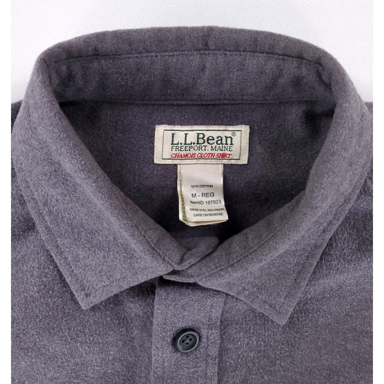 Vintage LL Bean Chamois Flannel Button-Up Shirt Grey Long Sleeve Mens M Size US M / EU 48-50 / 2 - 2 Thumbnail