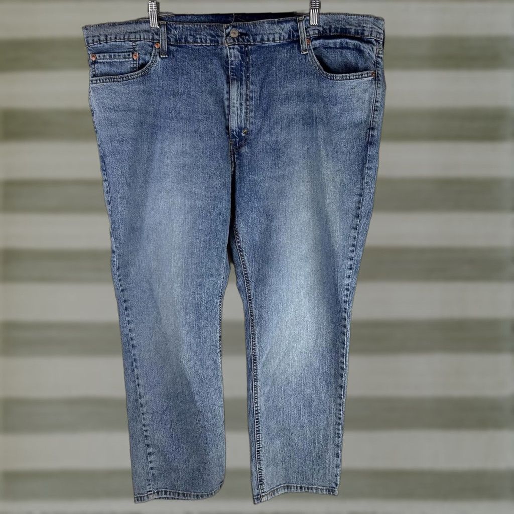 Levi's Levis Jeans Mens 48x29 Light Wash Blue Denim Athletic Taper Stretch Zip Fly Size US 32 / EU 48 - 1 Thumbnail