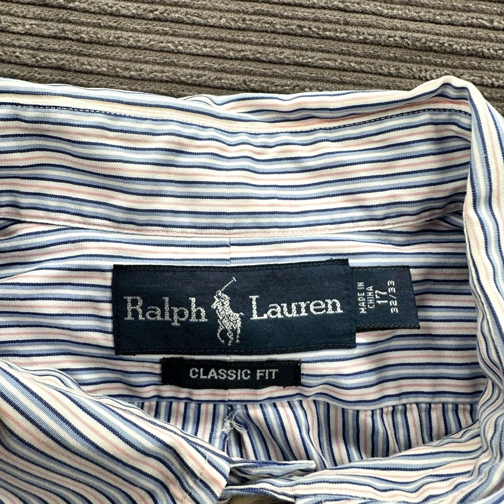Polo Ralph Lauren VINTAGE Polo Ralph Lauren Shirt Men 17 32/33 Striped Cotton Long Sleeve Button Up Shirt Size US XL / EU 56 / 4 - 3 Thumbnail