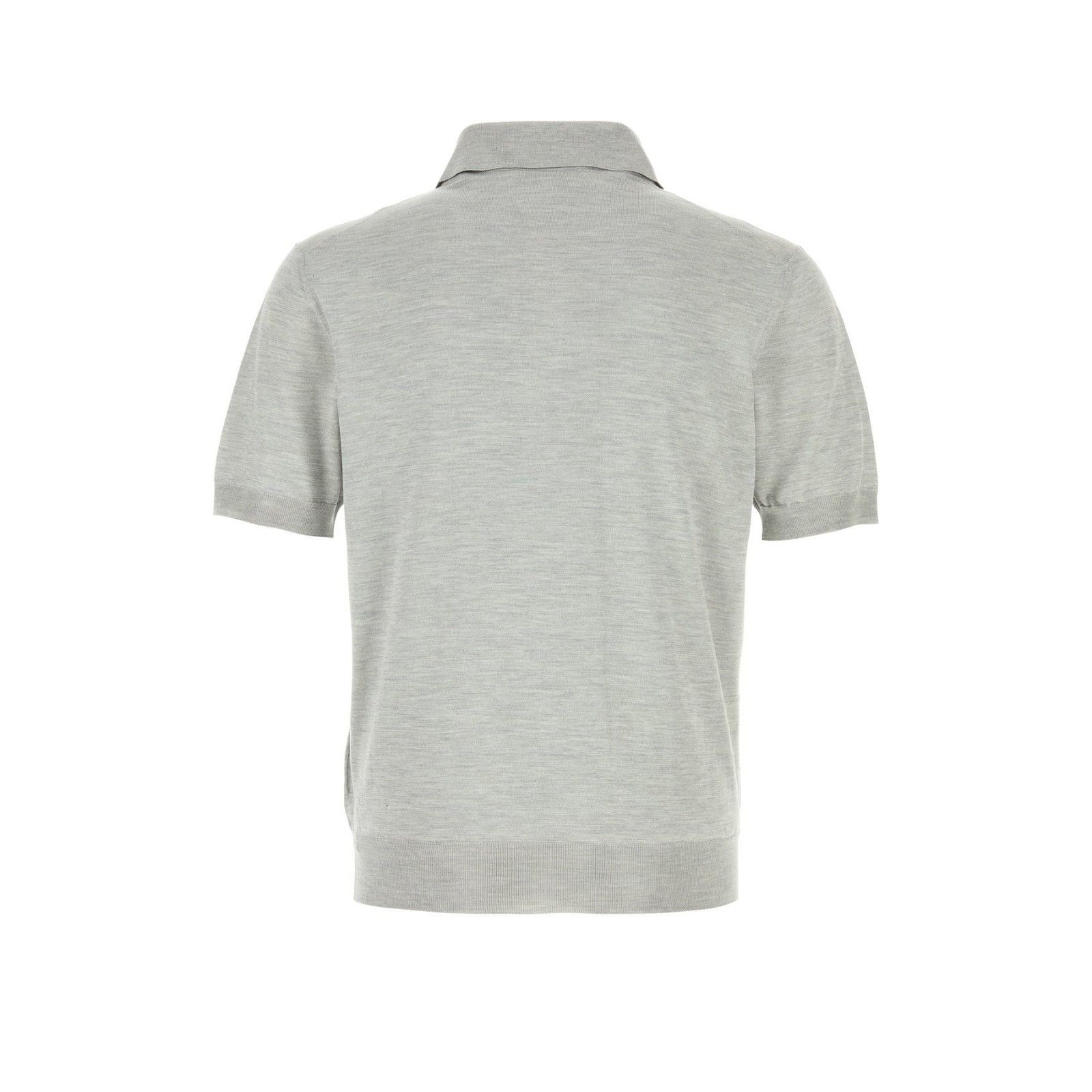 Prada PRADA Gray Silk Polo Shirt New & Authentic (Men's size:M;) Size US M / EU 48-50 / 2 - 2 Thumbnail