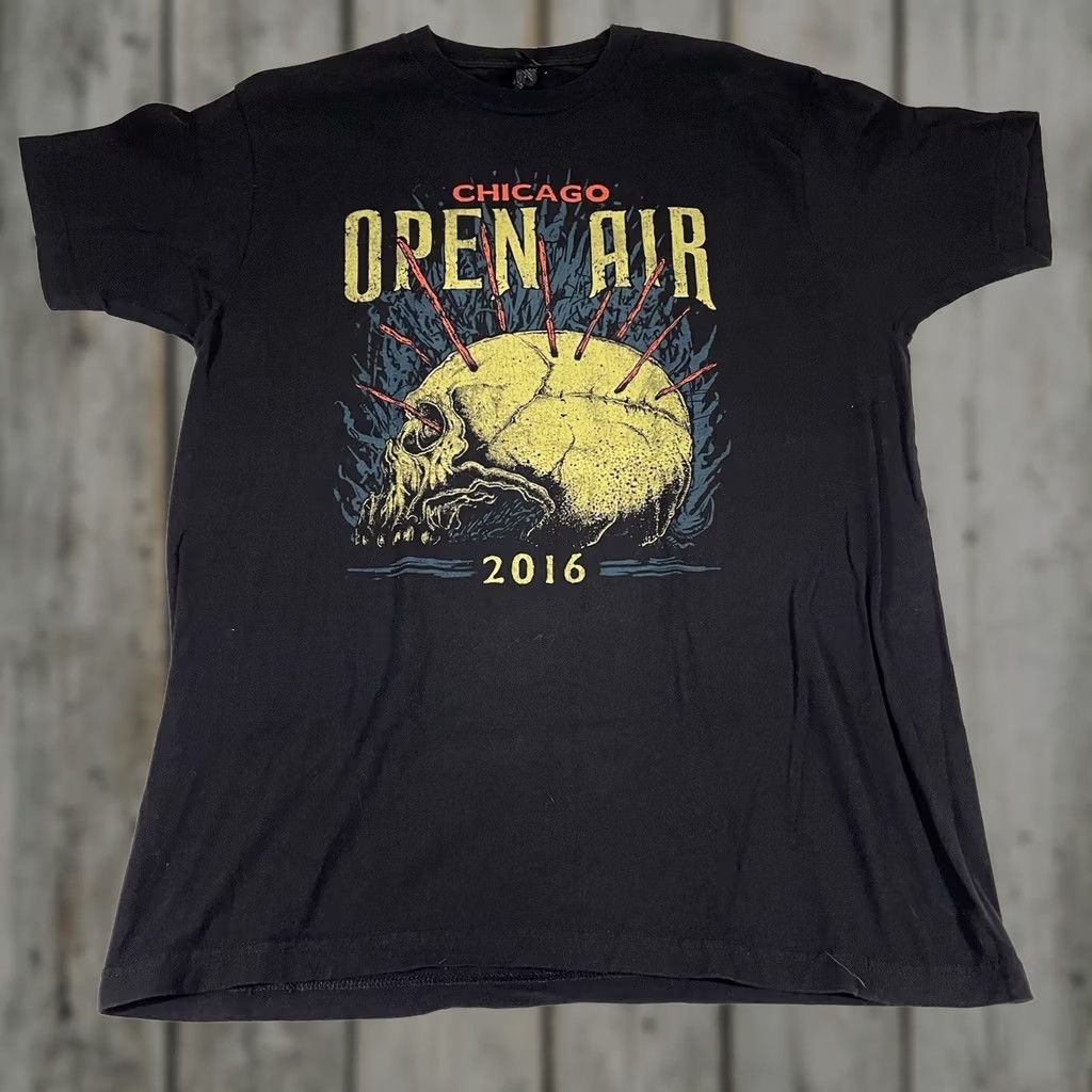 Tultex OPEN AIR CHICAGO T-Shirt - 2016 Sz L - Rock Music Band Graphic - Tultex Black Mens T-Shirt - Short Sleeve - Open Size US L / EU 52-54 / 3 - 1 Thumbnail