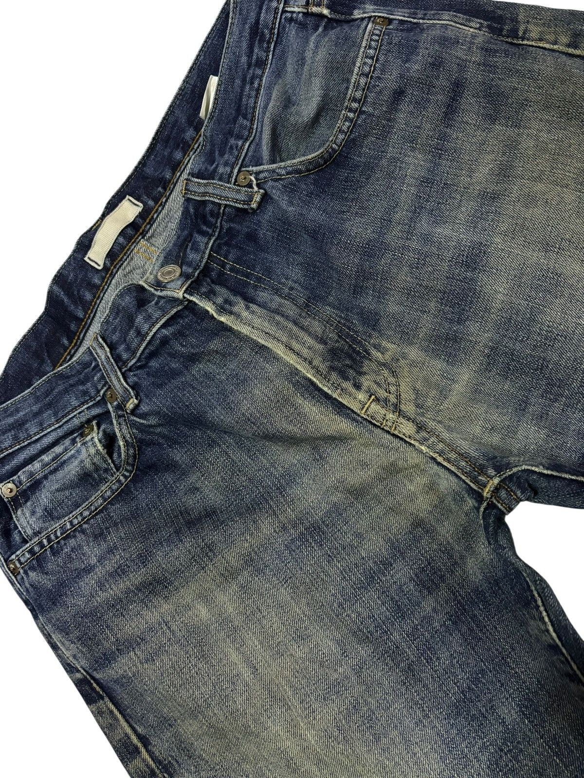 Japanese Brand Vtg Y2k Kaihara Denim Uniqlo Mud Washed Distressed Jeans Size US 32 / EU 48 - 4 Thumbnail