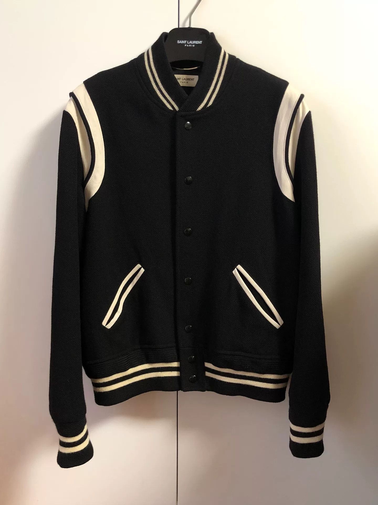 Saint Laurent Paris saint laurent black and white baseball jacket Size US XXL / EU 58 / 5 - 1 Thumbnail