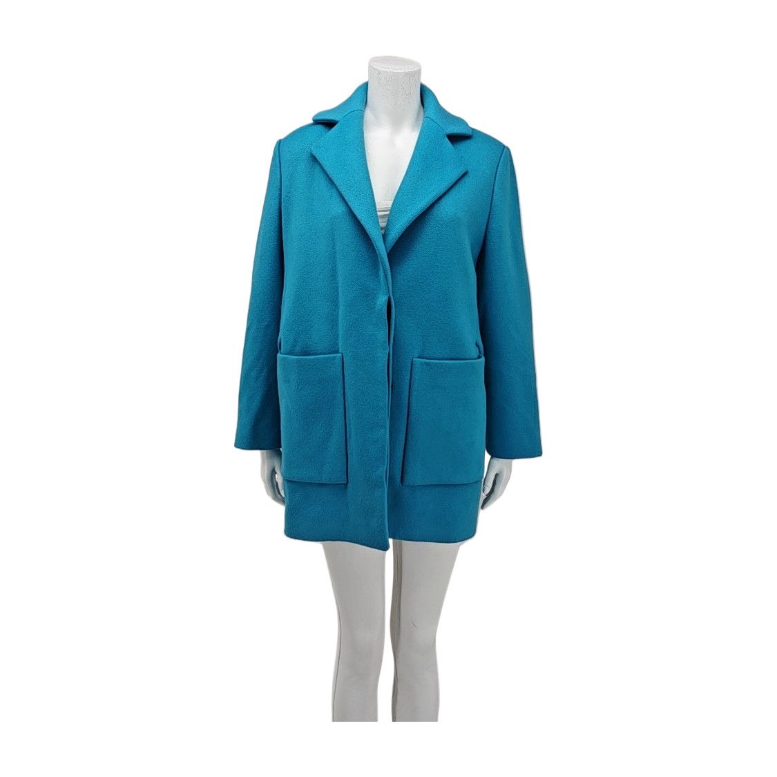 Balenciaga Balenciaga Blue Wool Blend Coat Size 34 Size XS / US 0-2 / IT 36-38 - 1 Thumbnail