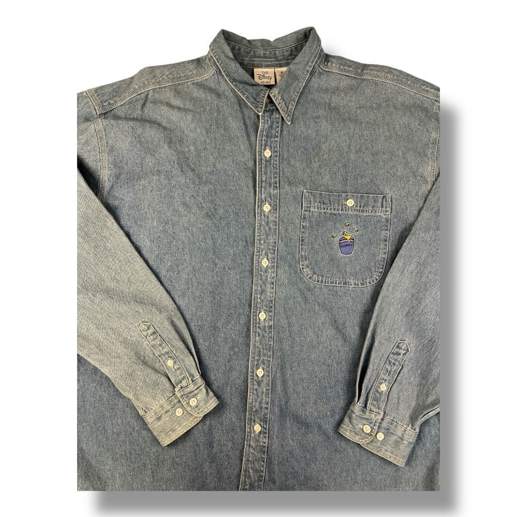 Disney Vintage Disney Oversized Embroidered Denim Front Button Top Size XL / US 12-14 / IT 48-50 - 3 Thumbnail