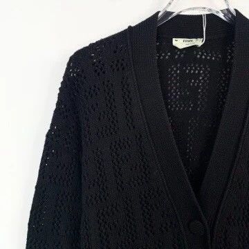 Fendi Fendi Black Logo Pattern Knit Cardigan Size US XS / EU 42 / 0 - 3 Thumbnail