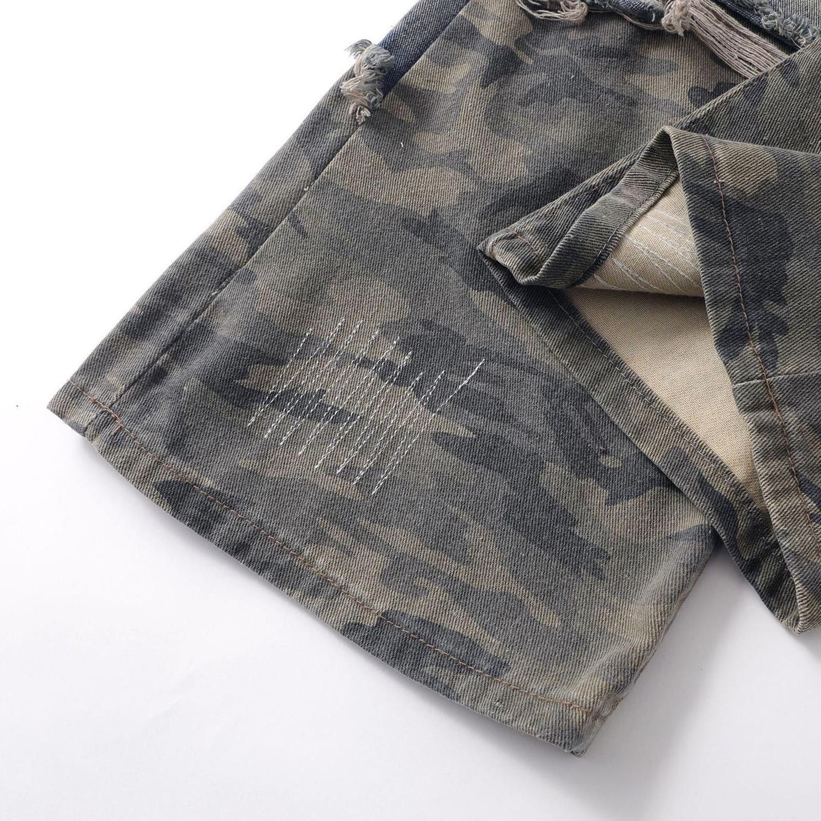 Japanese Brand Distressed Camouflage Patch Wide Leg Jeans Size US 32 / EU 48 - 4 Thumbnail