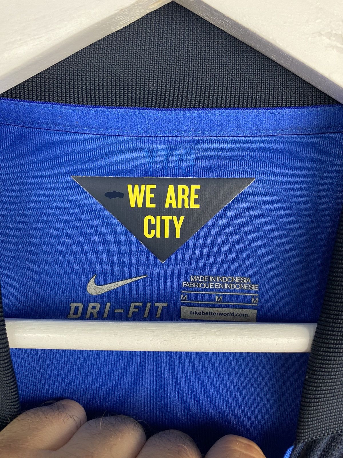 Nike 2014/15 NIKE MANCHESTER CITY AWAY SOCCER FOOTBALL JERSEY Size US M / EU 48-50 / 2 - 6 Thumbnail