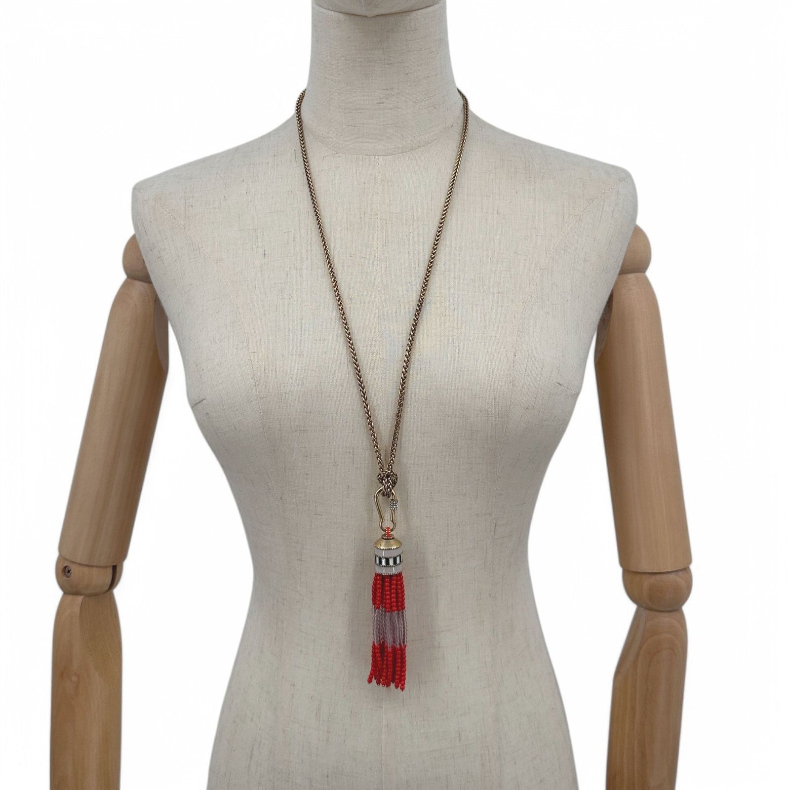 Other Stella and Dot Retired Brio Necklace Coral Red Beaded Tassel Size ONE SIZE - 3 Thumbnail