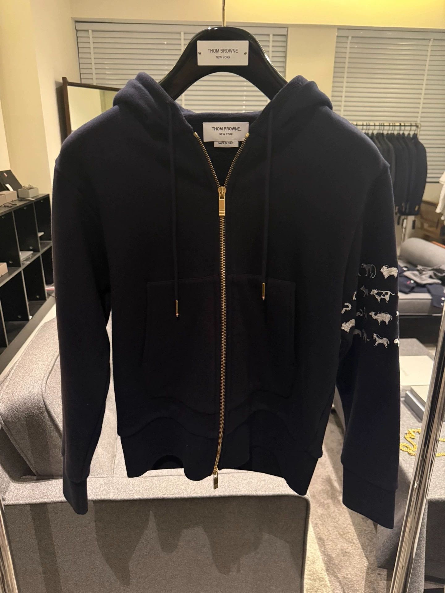 Thom Browne Thom Browne Women's Navy Blue Four Bar Sport Hoodie Size XS / US 0-2 / IT 36-38 - 1 Thumbnail