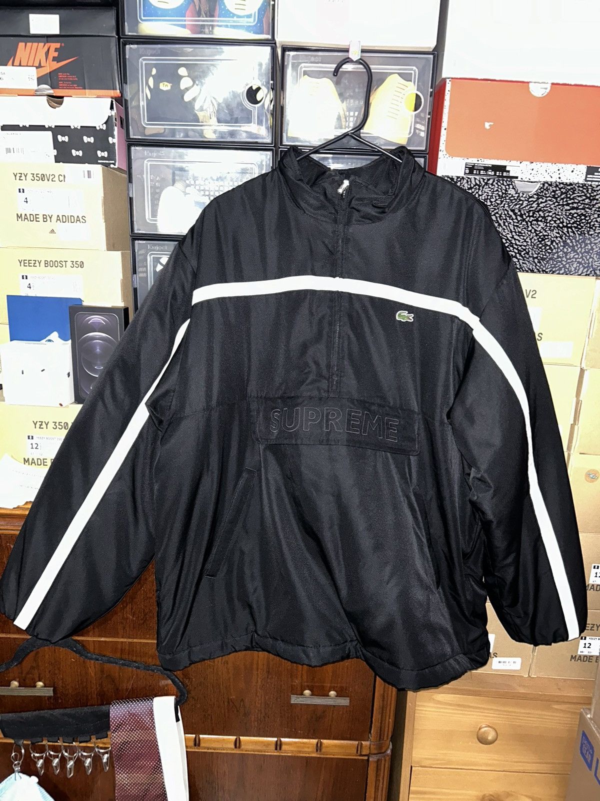 Supreme Supreme Lacoste Puffy Half Zip Pullover Jacket FW19 size XL Size US XL / EU 56 / 4 - 1 Thumbnail