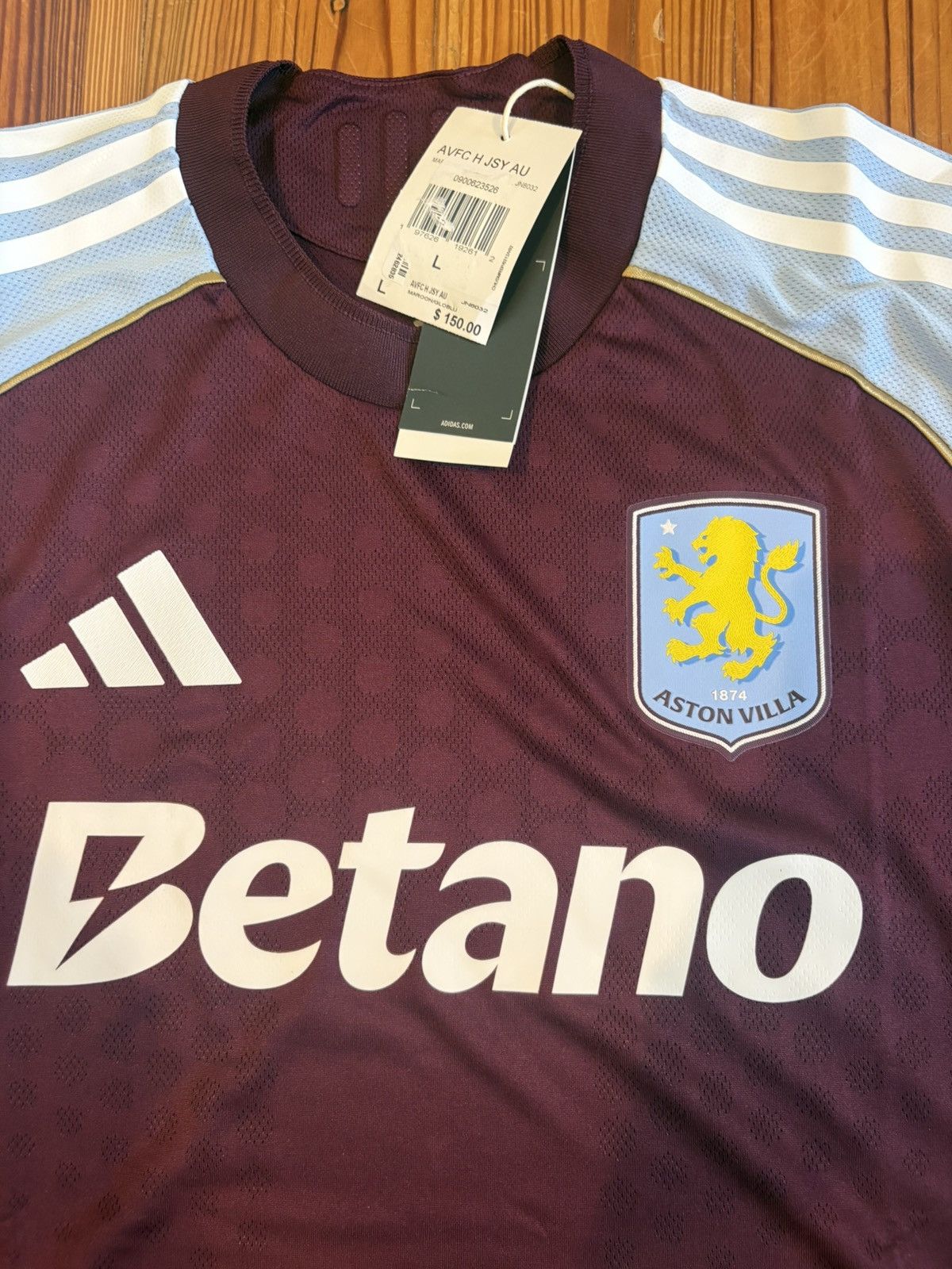 Adidas New adidas Aston Villa FC Home Authentic Jersey men's large Size US L / EU 52-54 / 3 - 4 Thumbnail
