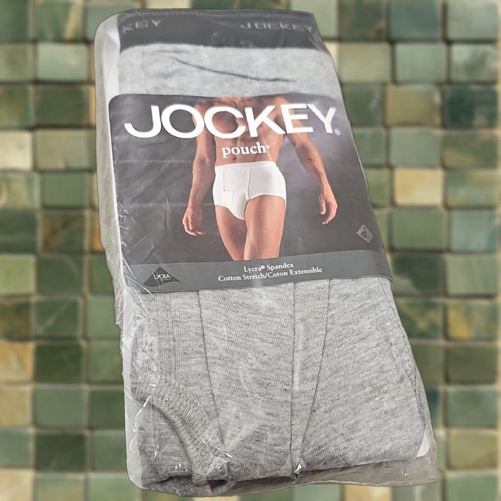 Jockey VINTAGE 1999 Jockey Men Briefs Pouch Spandex Grey Size M Black Underwear Footnotes: Package damaged Size US 31 - 1 Thumbnail