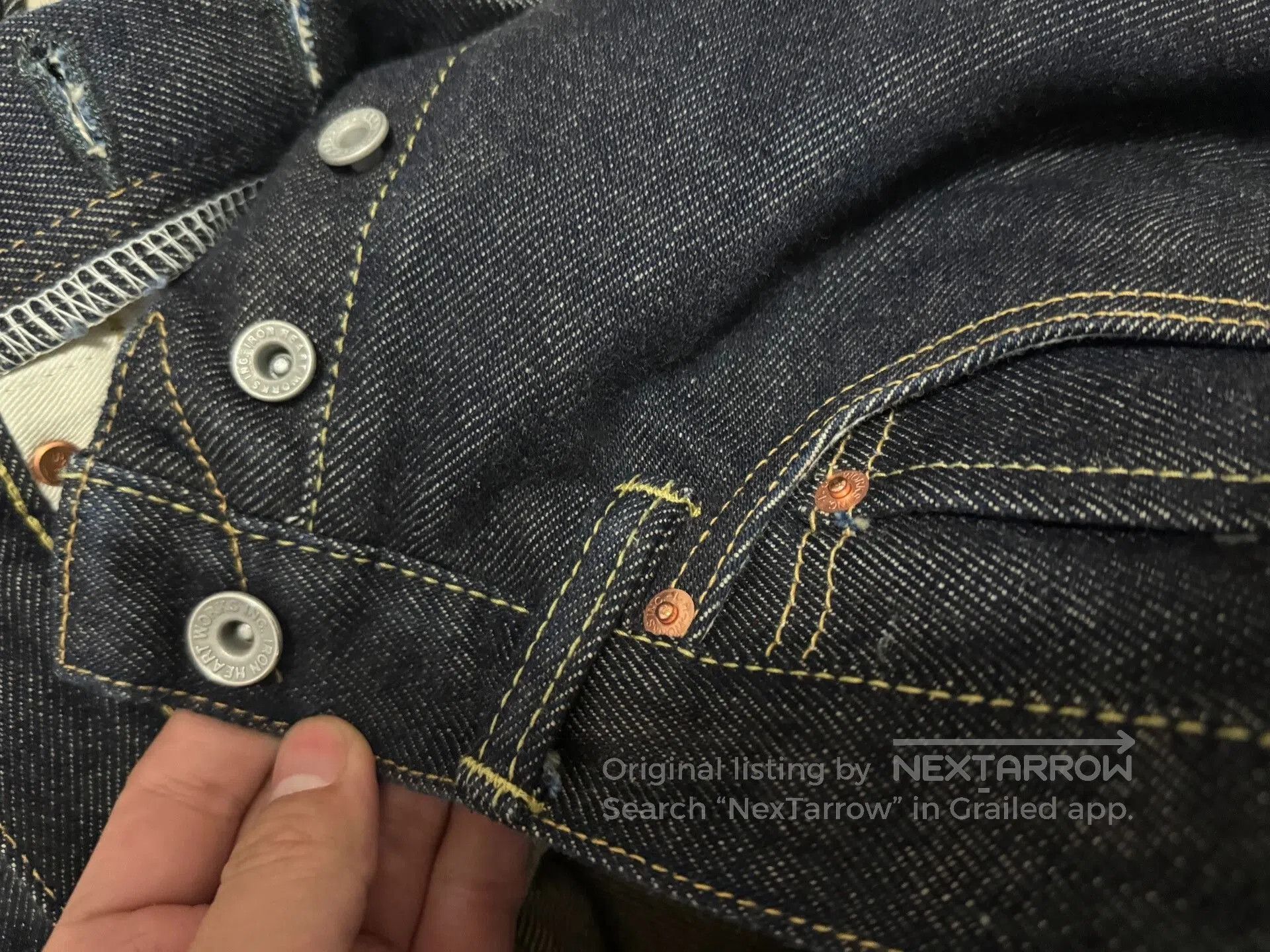 Momotaro Jeans Iron Heart 21oz Raw Denim Jeans. Size US 31 - 6 Thumbnail