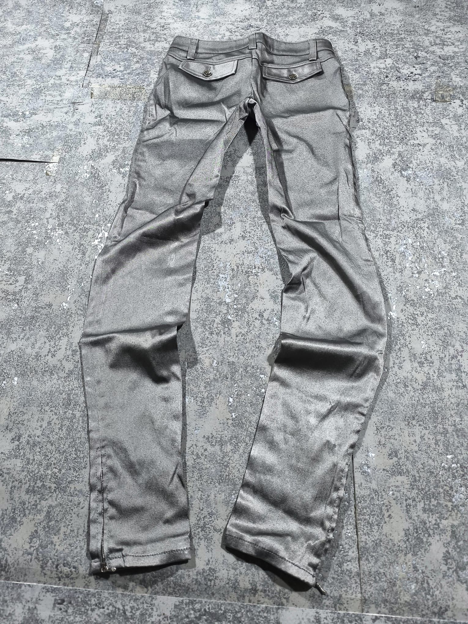 Miss Sixty VINTAGE MISS SIXTY METALLIC SILVER DISCO GRUNGE PANTS SKINNY Size 28" / US 6 / IT 42 - 10 Thumbnail