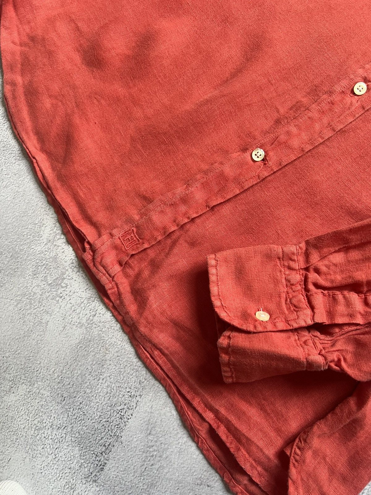 Hackett Hackett Linen Shirt Men's XL Long Sleeve Button-Down Red Size US XL / EU 56 / 4 - 5 Thumbnail