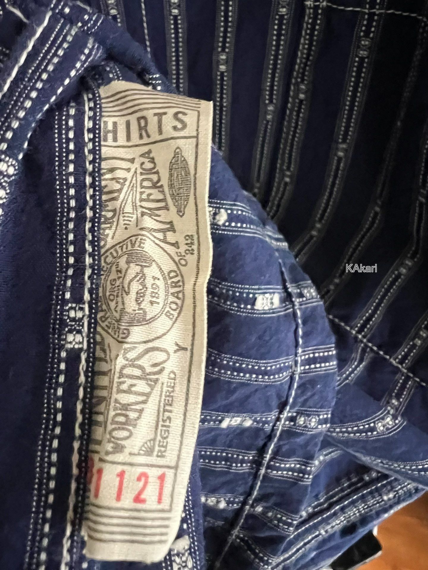 Freewheelers Freewheelers Vintage Indigo Stripe Shirt Size US XS / EU 42 / 0 - 5 Thumbnail