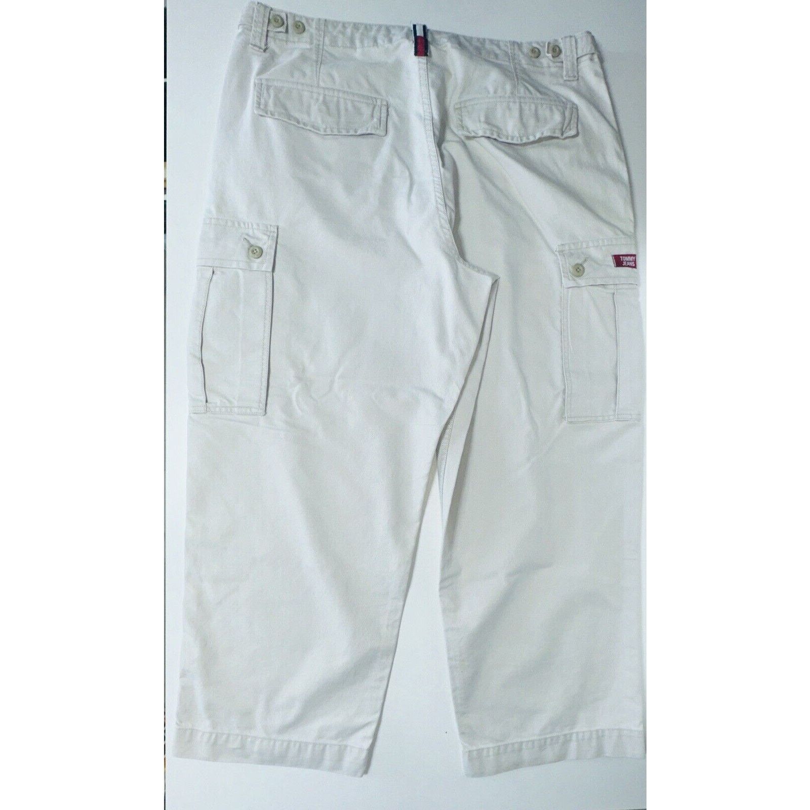 Tommy Hilfiger Vintage Wide Leg Tommy Jeans Mens Cargo Khaki Pants 38 90s Size US 38 / EU 54 - 19 Thumbnail