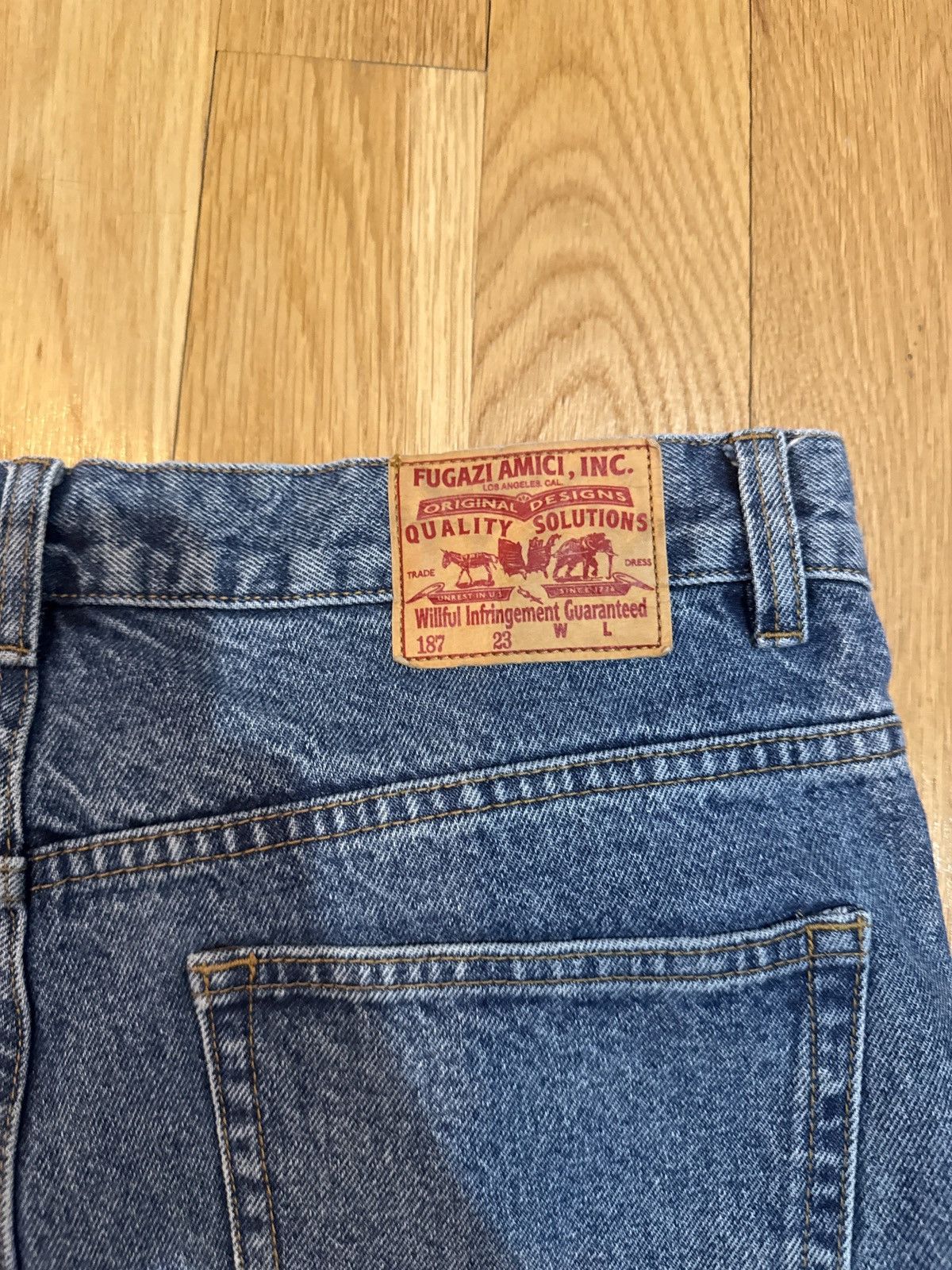 Fugazi Fugazi Chain Splatter Stitched Denim Jeans Size US 33 - 4 Thumbnail