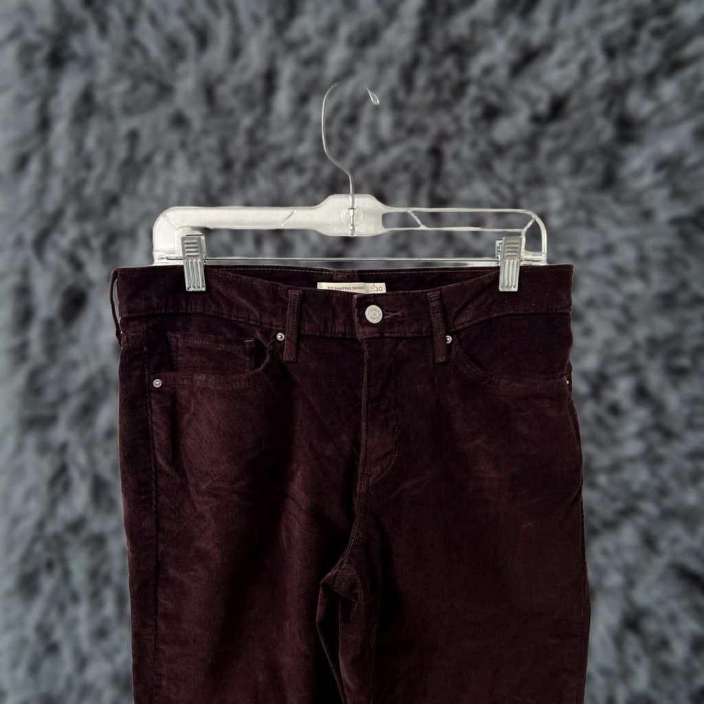 Levi's VINTAGE? No. Levis 311 Shaping Skinny Corduroy Pants Womens 30x29 Burgundy White Tab Trousers Size 30" / US 8 / IT 44 - 1 Thumbnail
