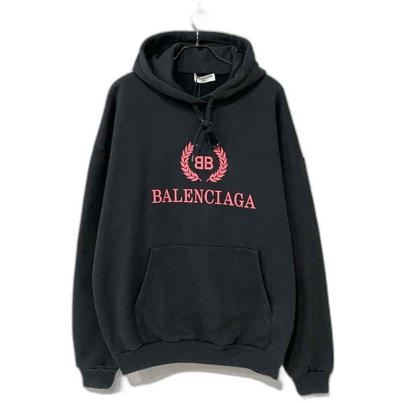Balenciaga Balenciaga Black Hoodie with Pink Logo-yf Size US S / EU 44-46 / 1 - 1 Thumbnail