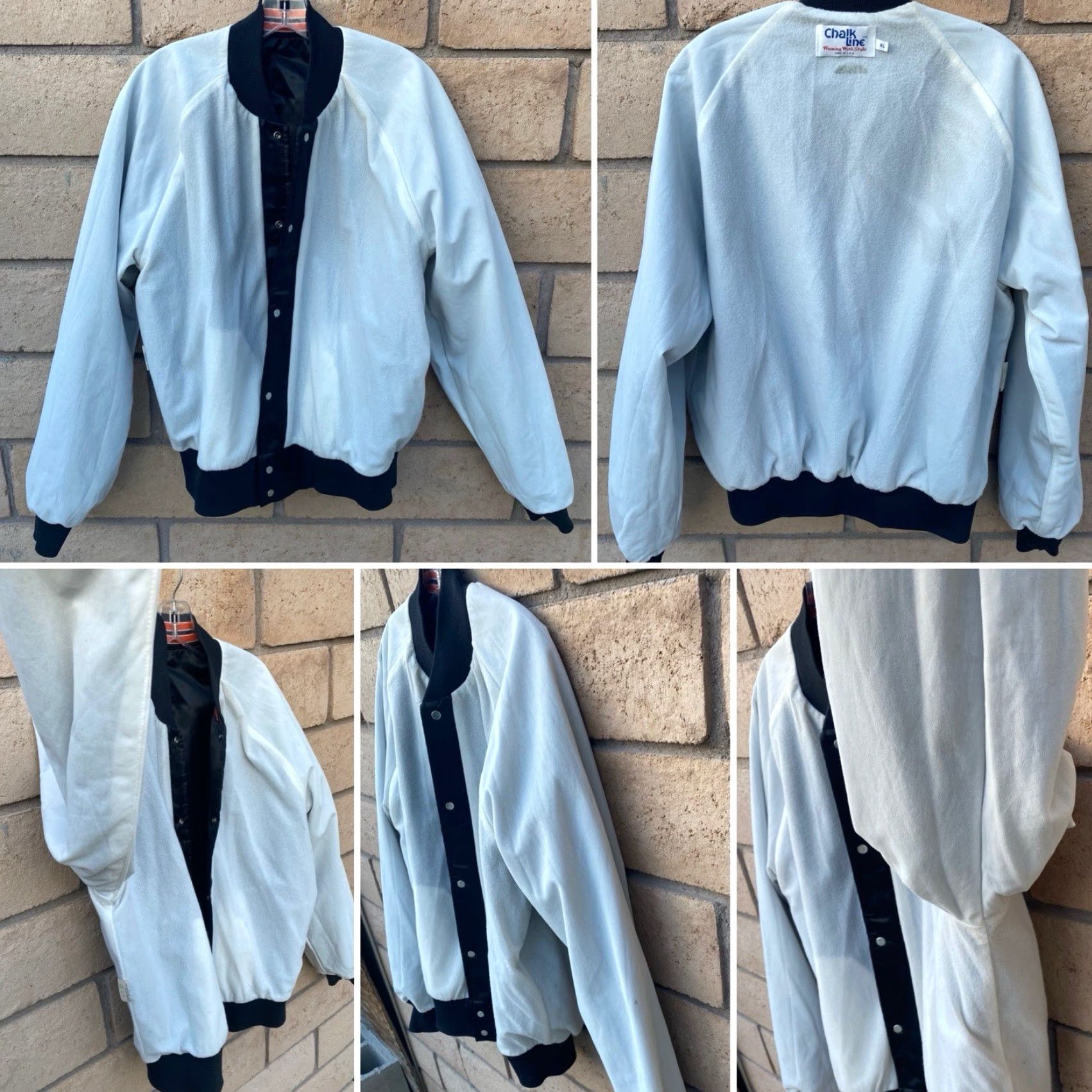 Chalk Line VINTAGE Chalkline UOP Tigers Satin Bomber Jacket Raglan Snap Front USA Made XL Jacket Men Black Satin Nylon Logo Lined USA USA University Cats 90s? Size US XL / EU 56 / 4 - 7 Thumbnail