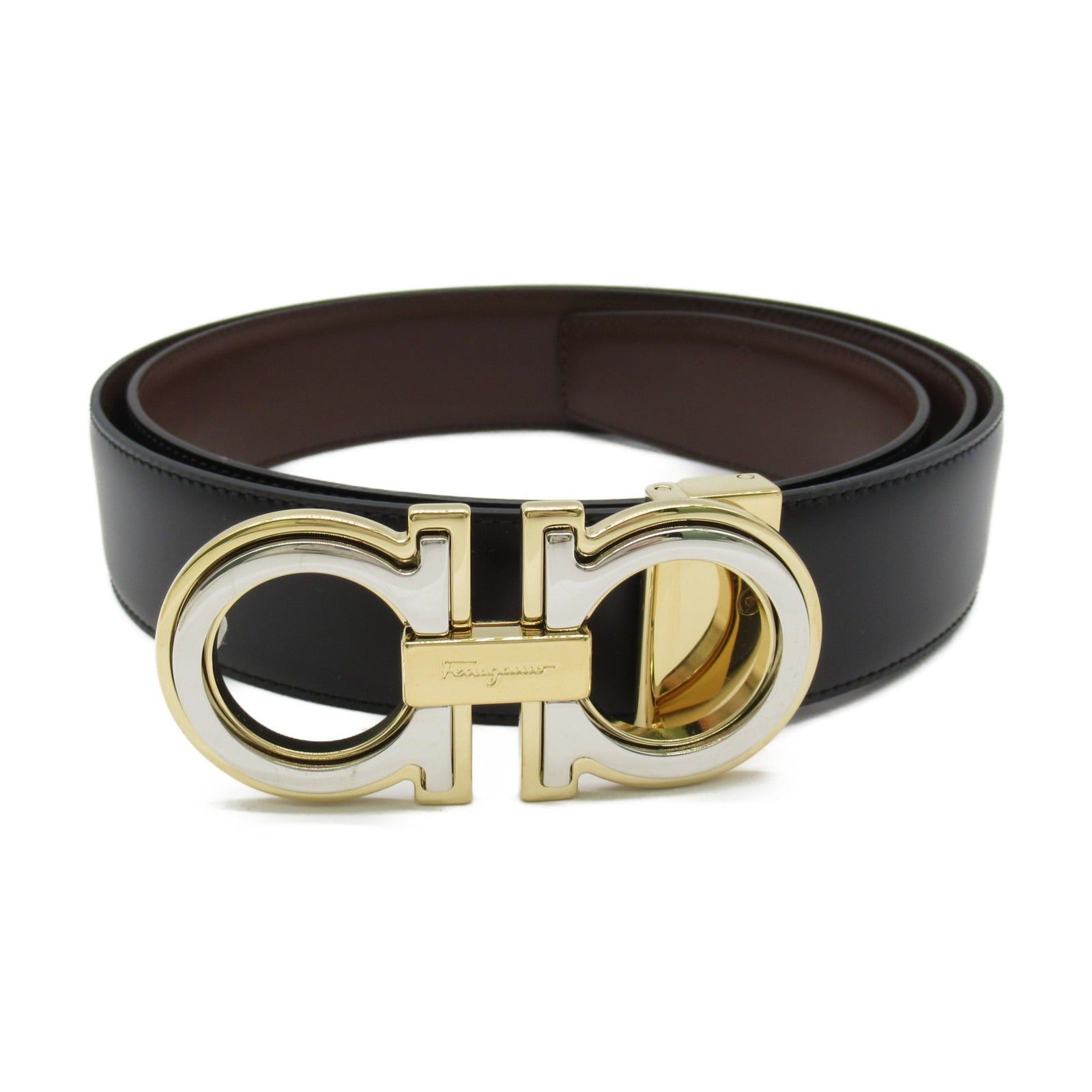 Salvatore Ferragamo Salvatore Ferragamo Belt Leather Black Brown Size ONE SIZE - 1 Thumbnail