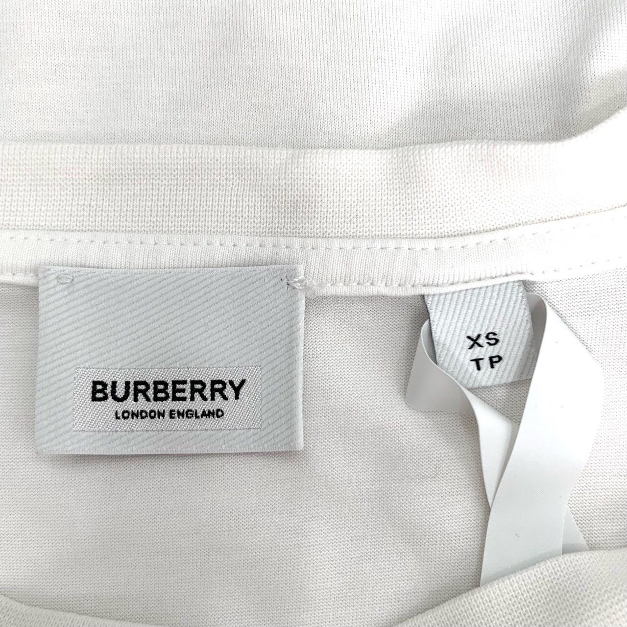 Burberry Burberry White Logo Embroidered Cotton T-Shirt (Size XS Size US XS / EU 42 / 0 - 2 Thumbnail