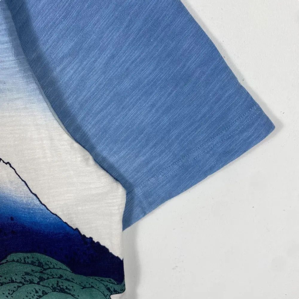 Japanese Brand HOKUSAI BLUE Mount Fuji View Japanese Artist Graphic Tee Size US XL / EU 56 / 4 - 3 Thumbnail