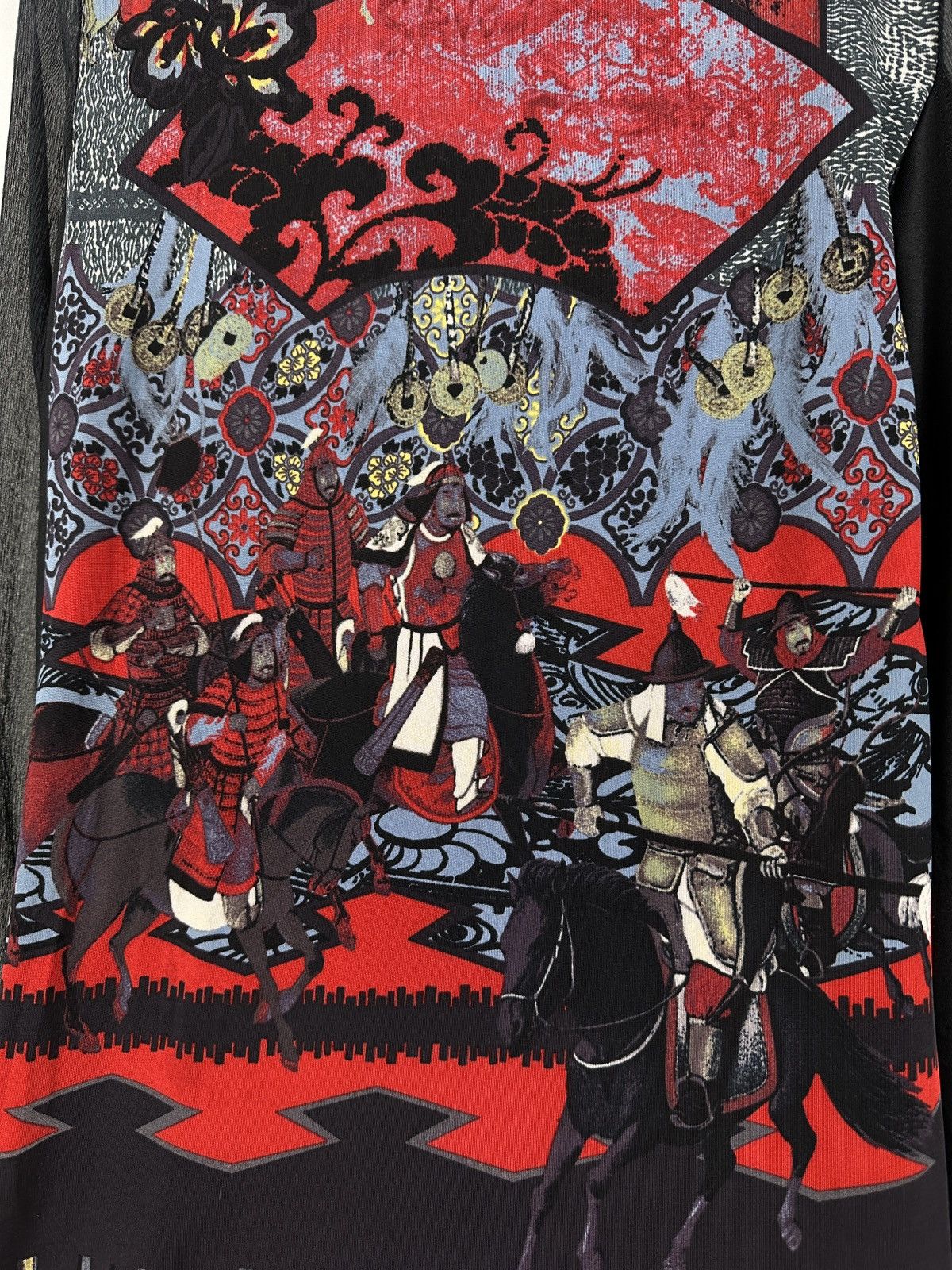 Designer × Japanese Brand Save The Queen Samurai Print Japanese Style Mesh Top Blouses Size XL / US 12-14 / IT 48-50 - 17 Thumbnail