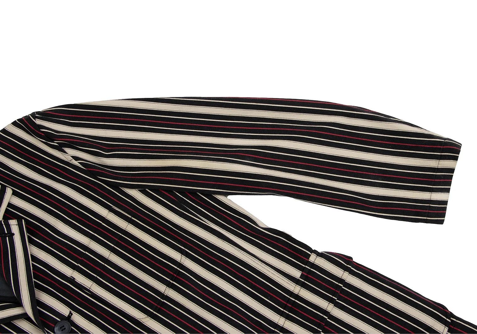 Issey Miyake Striped 3B Cotton Jacket in Black, Beige, and Red Size US XL / EU 56 / 4 - 9 Thumbnail