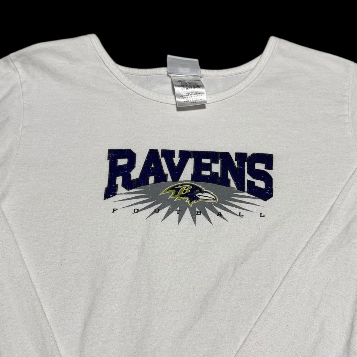NFL NFL Baltimore Ravens White Long Sleeve Shirt Women's L FLAW Size L / US 10 / IT 46 - 2 Thumbnail